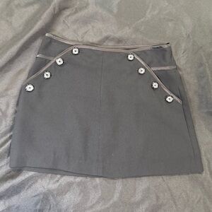 Elegant Black Skirt with Button Accents
